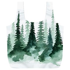 Tree Watercolor Painting Pine Forest Full Print Recycle Bag (XXL)