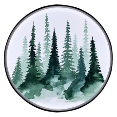 Tree Watercolor Painting Pine Forest Wireless Fast Charger(Black)