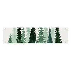 Tree Watercolor Painting Pine Forest Banner and Sign 4  x 1 