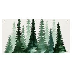 Tree Watercolor Painting Pine Forest Banner And Sign 6  X 3 
