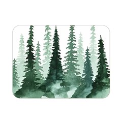 Tree Watercolor Painting Pine Forest Premium Plush Fleece Blanket (Mini)