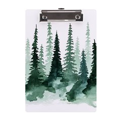 Tree Watercolor Painting Pine Forest A5 Acrylic Clipboard by Hannah976