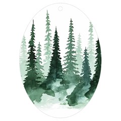 Tree Watercolor Painting Pine Forest UV Print Acrylic Ornament Oval