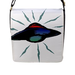 Alien Unidentified Flying Object Ufo Flap Closure Messenger Bag (l)