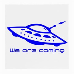 Unidentified Flying Object Ufo Alien We Are Coming Medium Glasses Cloth (2 Sides)