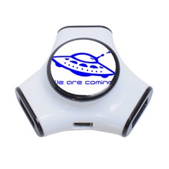 Unidentified Flying Object Ufo Alien We Are Coming 3-port Usb Hub