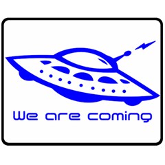 Unidentified Flying Object Ufo Alien We Are Coming Two Sides Fleece Blanket (medium)