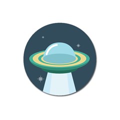 Illustration Ufo Alien  Unidentified Flying Object Magnet 3  (round) by Sarkoni