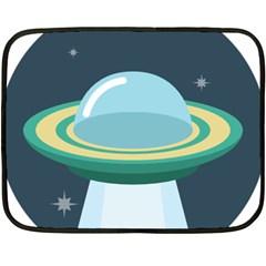 Illustration Ufo Alien  Unidentified Flying Object Two Sides Fleece Blanket (mini)