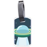 Illustration Ufo Alien  Unidentified Flying Object Luggage Tag (two sides) Front