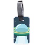 Illustration Ufo Alien  Unidentified Flying Object Luggage Tag (two sides) Back