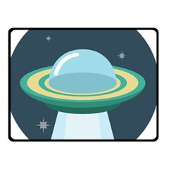 Illustration Ufo Alien  Unidentified Flying Object Two Sides Fleece Blanket (small)