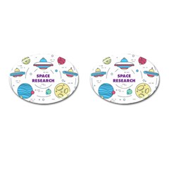 Unidentified Flying Object Ufo Space Outer Cufflinks (oval)