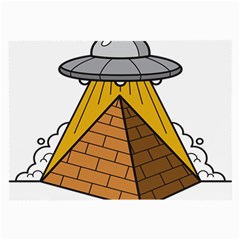 Unidentified Flying Object Ufo Under The Pyramid Large Glasses Cloth (2 Sides) by Sarkoni