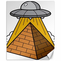 Unidentified Flying Object Ufo Under The Pyramid Canvas 11  X 14  by Sarkoni