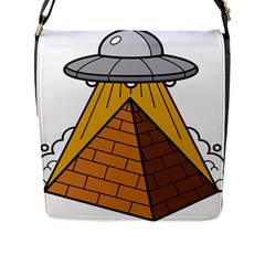 Unidentified Flying Object Ufo Under The Pyramid Flap Closure Messenger Bag (l) by Sarkoni