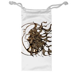 Psychedelic Art Drawing Sun And Moon Head Fictional Character Jewelry Bag