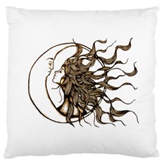 Psychedelic Art Drawing Sun And Moon Head Fictional Character Standard Premium Plush Fleece Cushion Case (two Sides)