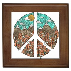 Psychedelic Art Painting Peace Drawing Landscape Art Peaceful Framed Tile