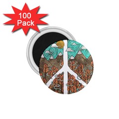 Psychedelic Art Painting Peace Drawing Landscape Art Peaceful 1.75  Magnets (100 pack) 