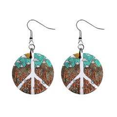 Psychedelic Art Painting Peace Drawing Landscape Art Peaceful Mini Button Earrings