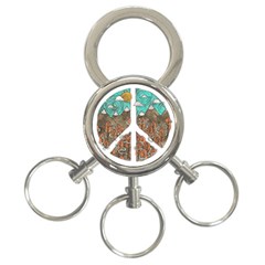 Psychedelic Art Painting Peace Drawing Landscape Art Peaceful 3-Ring Key Chain