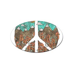 Psychedelic Art Painting Peace Drawing Landscape Art Peaceful Sticker Oval (10 pack)