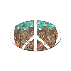 Psychedelic Art Painting Peace Drawing Landscape Art Peaceful Sticker Oval (100 pack)