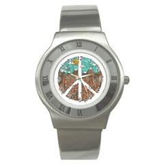 Psychedelic Art Painting Peace Drawing Landscape Art Peaceful Stainless Steel Watch