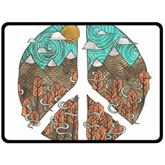 Psychedelic Art Painting Peace Drawing Landscape Art Peaceful Fleece Blanket (Large)