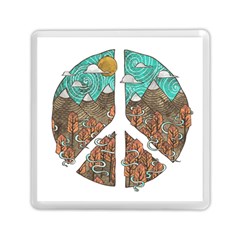 Psychedelic Art Painting Peace Drawing Landscape Art Peaceful Memory Card Reader (Square)