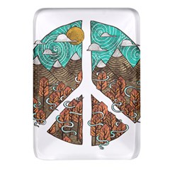 Psychedelic Art Painting Peace Drawing Landscape Art Peaceful Rectangular Glass Fridge Magnet (4 pack)