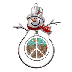 Psychedelic Art Painting Peace Drawing Landscape Art Peaceful Metal Snowman Ornament