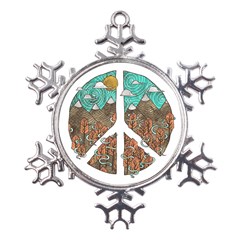 Psychedelic Art Painting Peace Drawing Landscape Art Peaceful Metal Large Snowflake Ornament