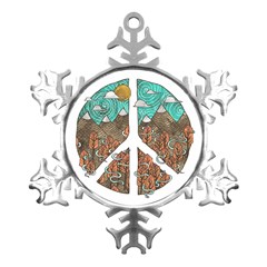 Psychedelic Art Painting Peace Drawing Landscape Art Peaceful Metal Small Snowflake Ornament