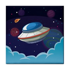 Ufo Alien Spaceship Galaxy Face Towel by Bedest