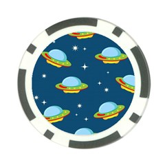 Seamless Pattern Ufo With Star Space Galaxy Background Poker Chip Card Guard (10 Pack) by Bedest