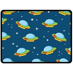 Seamless Pattern Ufo With Star Space Galaxy Background Fleece Blanket (large) by Bedest