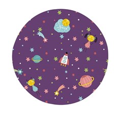 Space Travels Seamless Pattern Vector Cartoon Mini Round Pill Box (pack Of 3) by Bedest