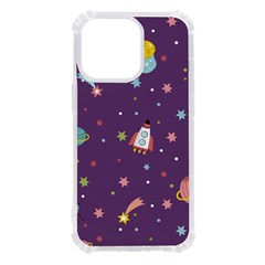 Space Travels Seamless Pattern Vector Cartoon Iphone 13 Pro Tpu Uv Print Case