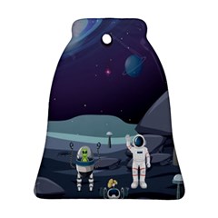 Alien Astronaut Scene Bell Ornament (two Sides) by Bedest