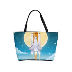 Space Exploration Illustration Classic Shoulder Handbag by Bedest