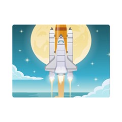 Space Exploration Illustration Premium Plush Fleece Blanket (mini) by Bedest