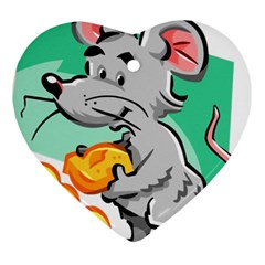Mouse Cheese Tail Rat Mice Hole Ornament (heart) by Sarkoni