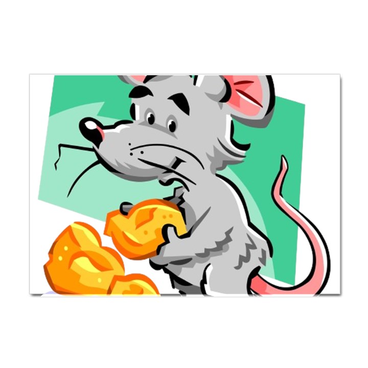 Mouse Cheese Tail Rat Mice Hole Crystal Sticker (A4)