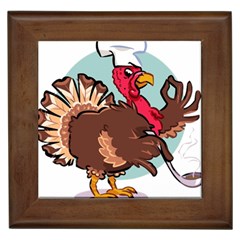 Turkey Chef Cooking Food Cartoon Framed Tile by Sarkoni