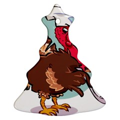 Turkey Chef Cooking Food Cartoon Ornament (christmas Tree) 