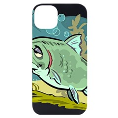 Fish Hook Worm Bait Water Hobby Iphone 14 Plus Black Uv Print Case by Sarkoni