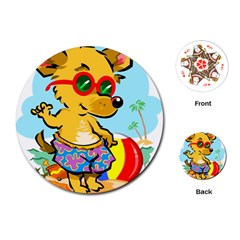 Beach Chihuahua Dog Pet Animal Playing Cards Single Design (round)