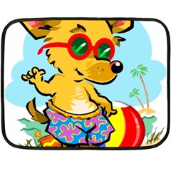 Beach Chihuahua Dog Pet Animal Two Sides Fleece Blanket (mini)